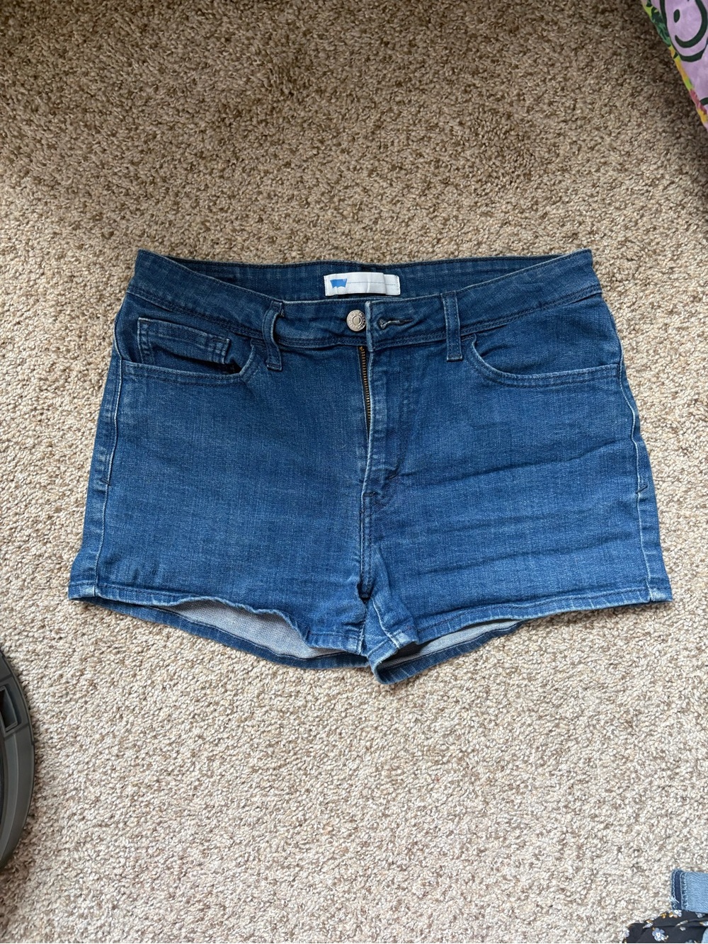 Levi's Women's Dark Blue Denim High-Rise Shorts